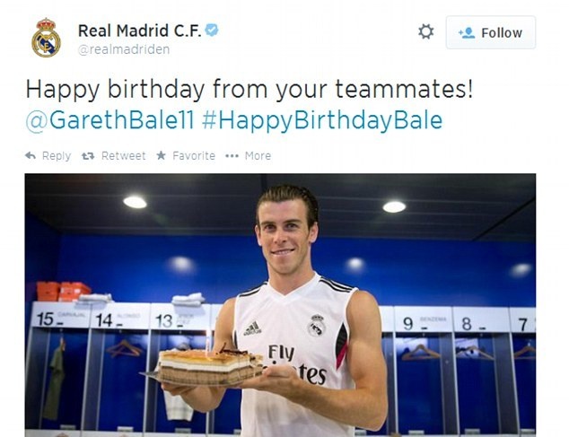 Ρεάλ Μαδρίτης: Τούρτα στον Μπέιλ (photo+video)