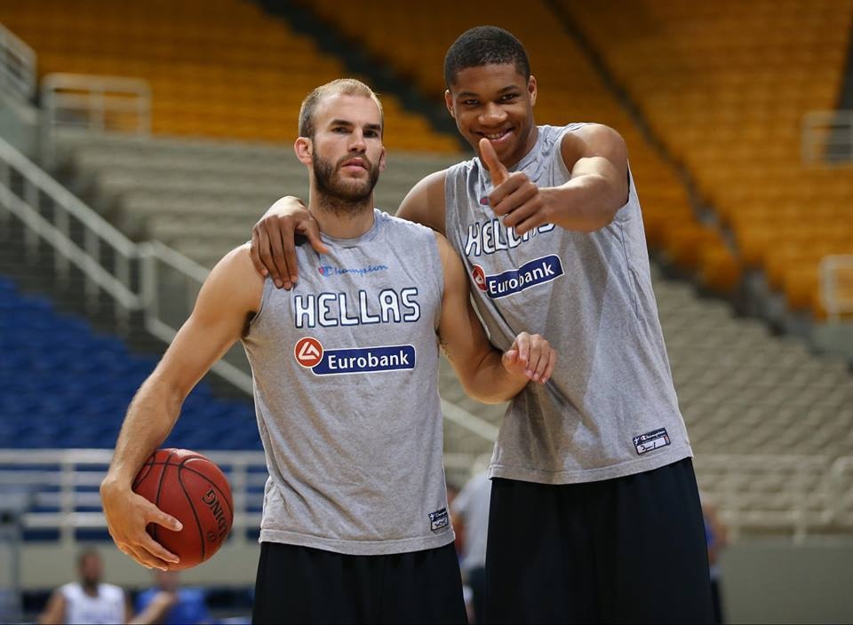 Εθνική Μπάσκετ Ανδρών: Η φιλία Καλάθη - Αντετοκούνμπο (photos)