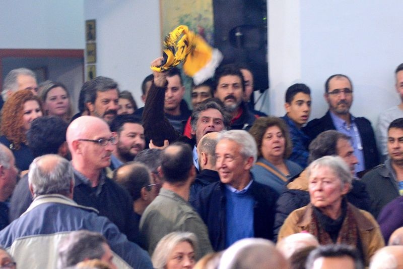 ΑΕΚ: Η παρουσία οπαδού στην ομιλία Τσίπρα (video+photos)