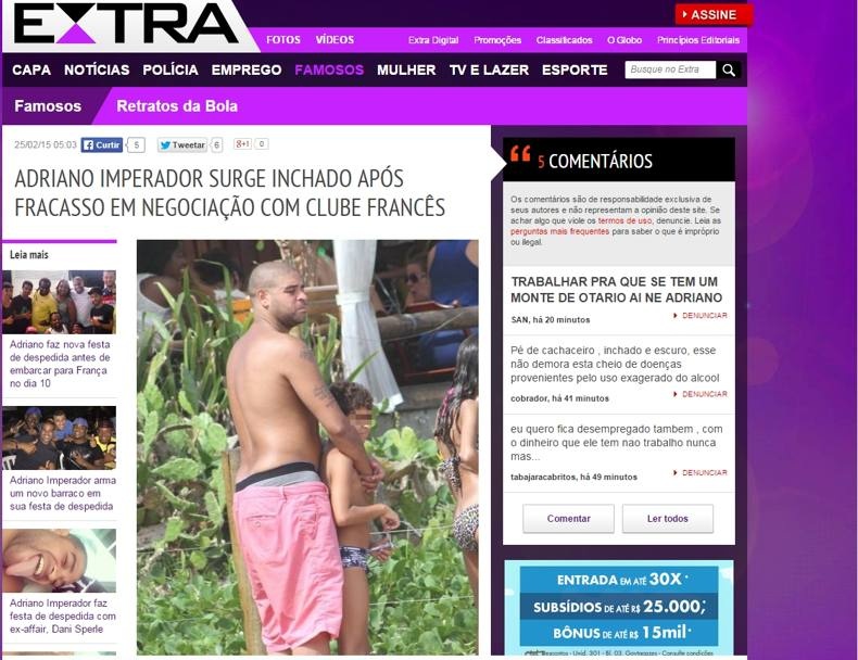 Θέλει ο Αντριάνο να κρυφτεί και το... προκοίλι δεν τον αφήνει (photos)