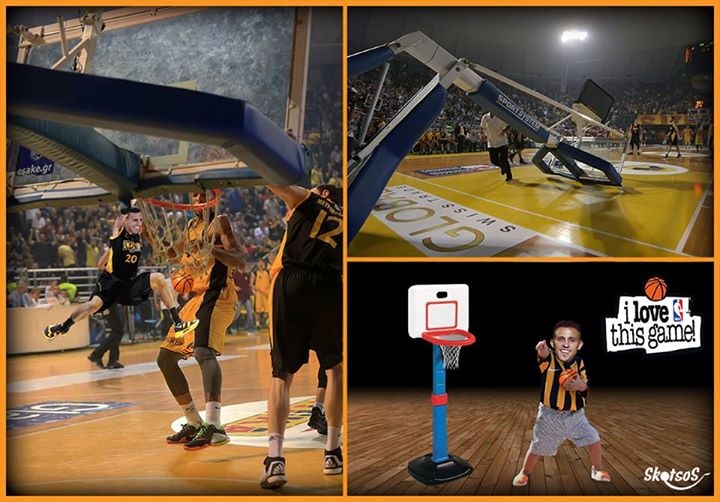 Ο Μπουονανότε γκρέμισε την μπασκέτα στο Άρης – ΑΕΚ! (photo)