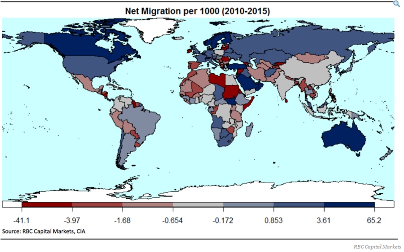 Δείτε το χάρτη που δείχνει τα ποσοστά μετανάστευσης παγκοσμίως! (photo)