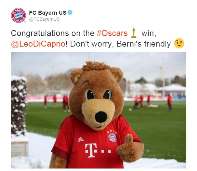 Οscars 2016: Επικό τρολάρισμα της Μπάγερν στον Ντι Κάπριο! (photo)