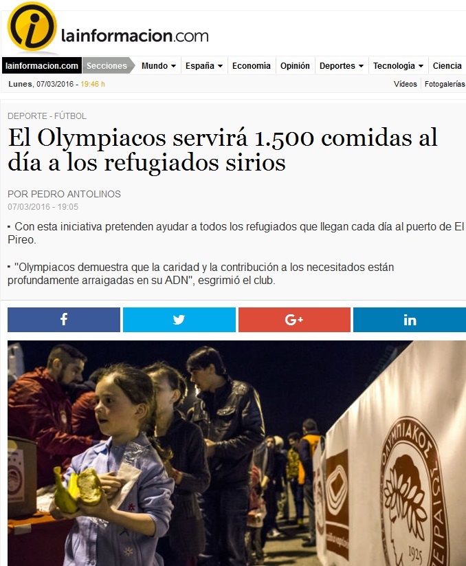 Ολυμπιακός: Σ’ όλον τον κόσμο η βοήθεια στους πρόσφυγες! (photos)