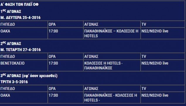 Τη Μεγάλη Δευτέρα το Παναθηναϊκός-Κολοσσός (photo)