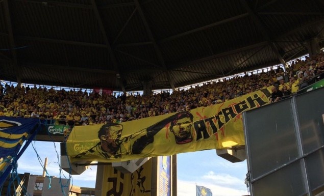 Εμετικό πανό για Μπεργκ από τους οπαδούς της Μπρόντμπι (photo)