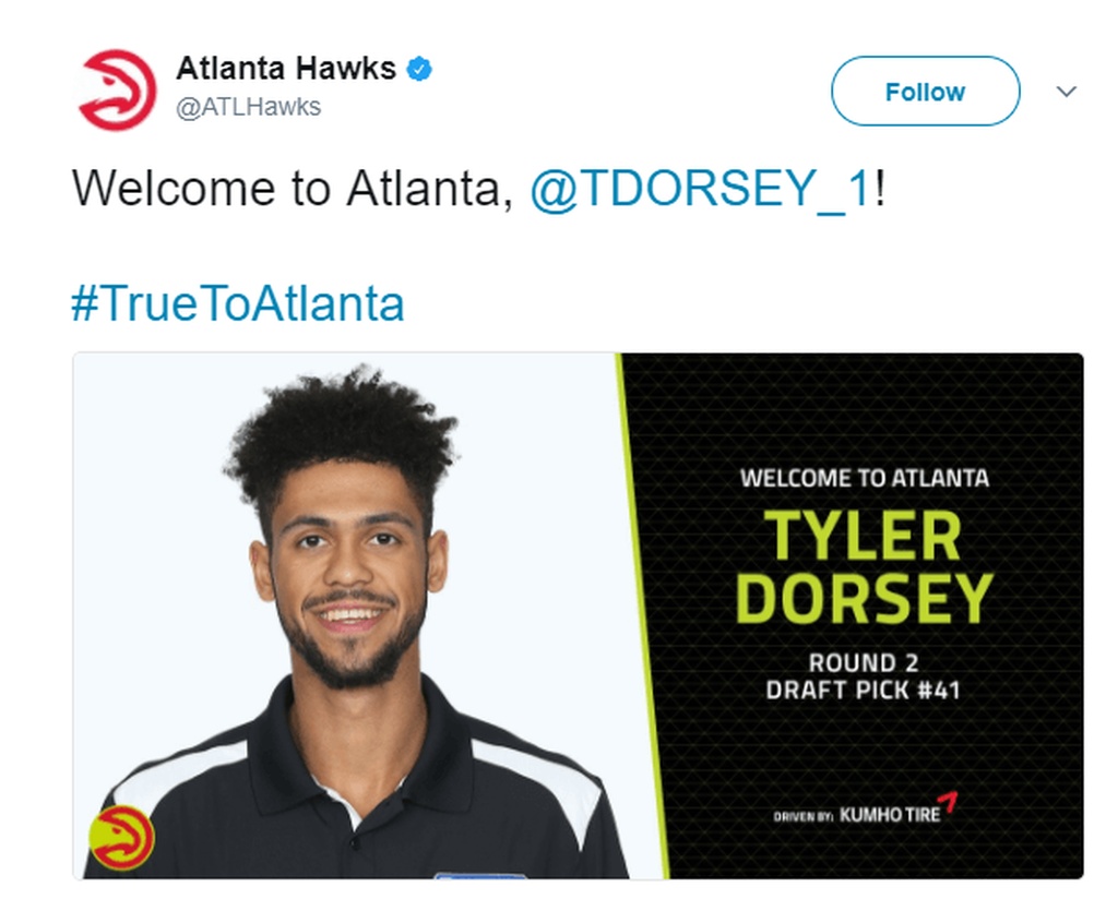 NBA Drafts 2017: Στους Ατλάντα Χοκς ο Ντόρσεϊ