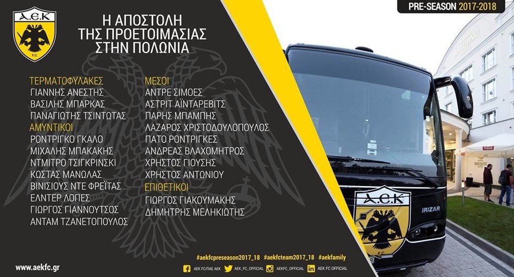 Η αποστολή της ΑΕΚ για την Πολωνία (photo)