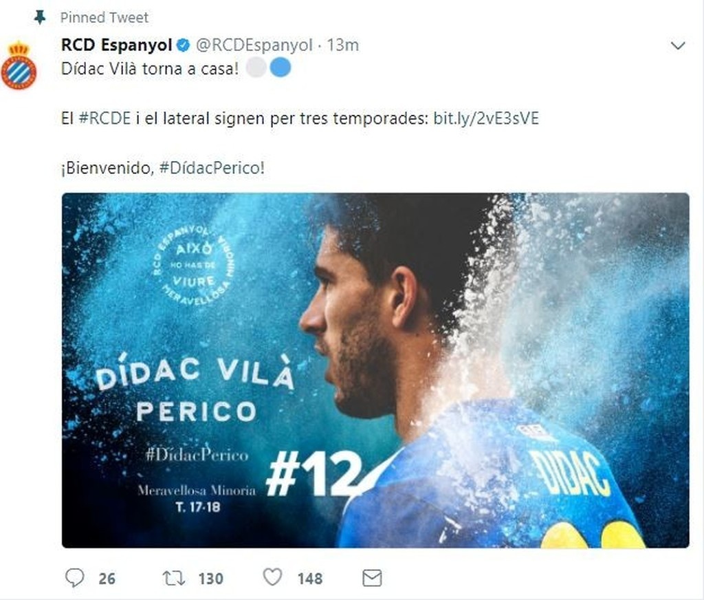 Επίσημα στην Εσπανιόλ ο Ντίντακ