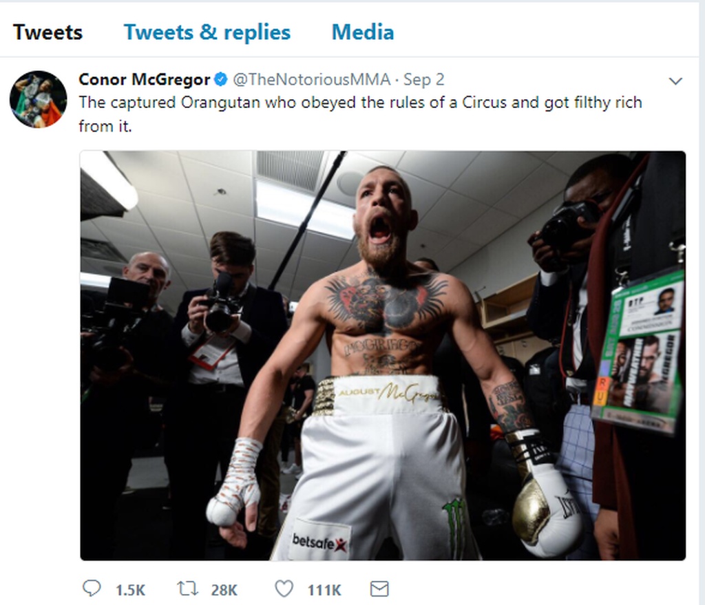 ΜακΓκρέγκορ: Ο ουρακοτάγκος κέρδισε σε αγώνα τσίρκου