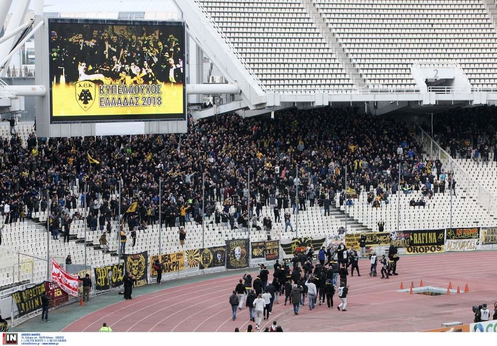 ΑΕΚ: Αποθέωση για τους Κυπελλούχους στο ΟΑΚΑ (photos)