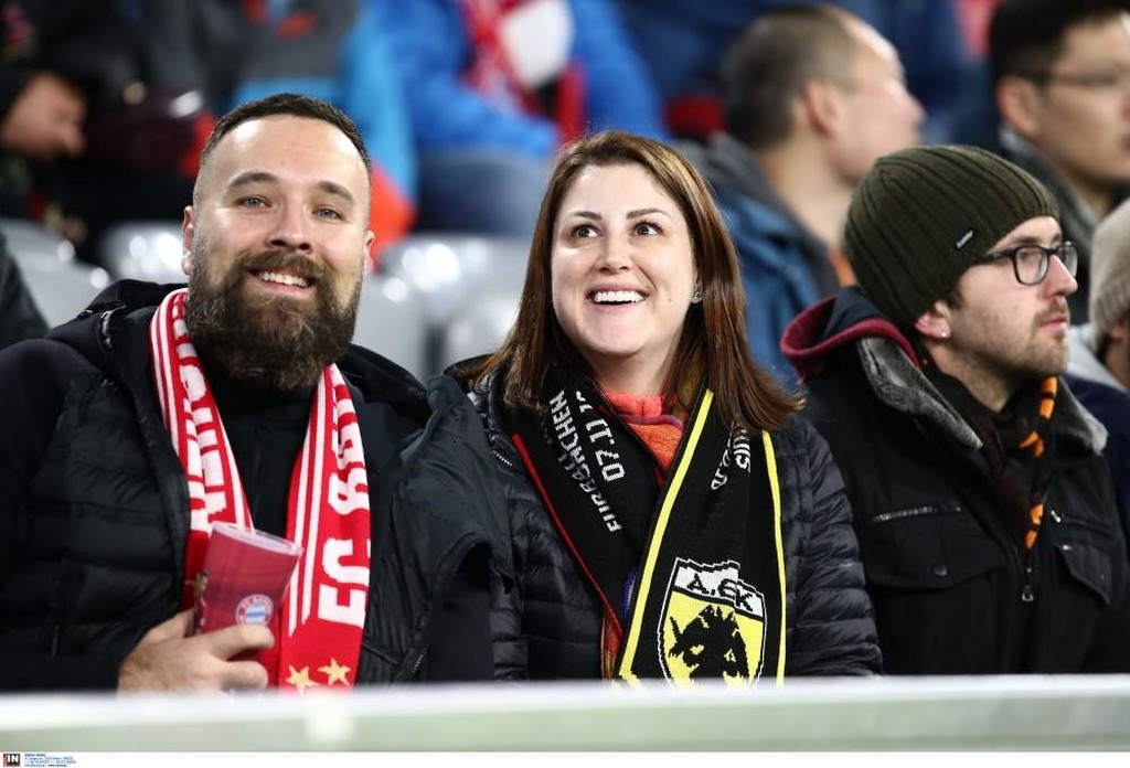 Μπάγερν Μονάχου-ΑΕΚ: «Κιτρινόμαυρο» πάρτι στην Allianz Arena (photos)