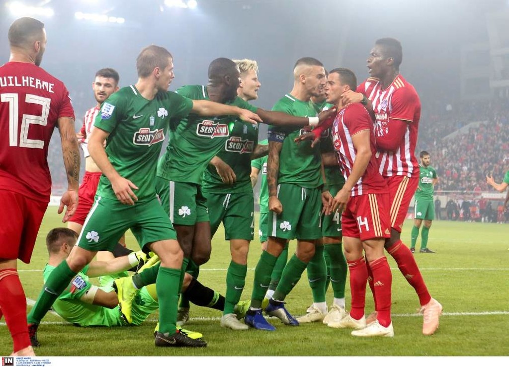 Ολυμπιακός-Παναθηναϊκός: Χαμός στο ντέρμπι - Ένταση με Κουρμπέλη, Σισέ, Ποντένσε (photos)