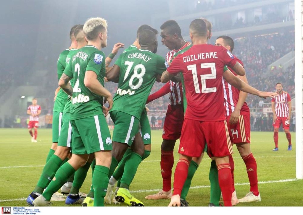 Ολυμπιακός-Παναθηναϊκός: Χαμός στο ντέρμπι - Ένταση με Κουρμπέλη, Σισέ, Ποντένσε (photos)