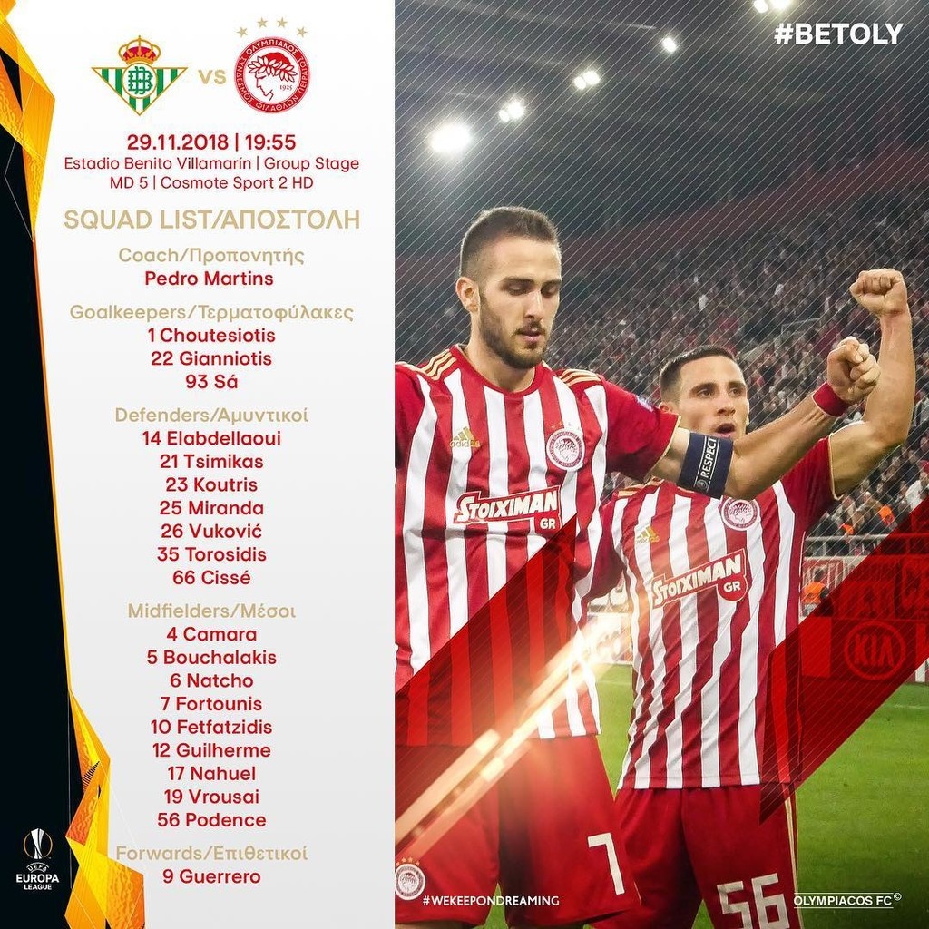 Ολυμπιακός: Έτσι πάει κόντρα στην Μπέτις (photos)