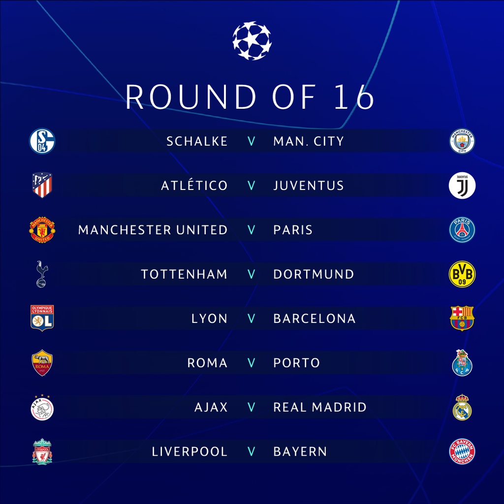Champions League: Αυτά είναι τα ζευγάρια των «16»