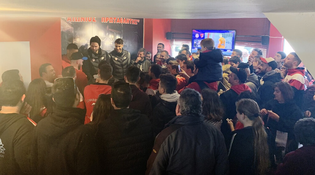 Ολυμπιακός: Στη «Θύρα 7» Λήμνου Μπόγρης, Πρίντεζης και Τουπάν (video&photos)