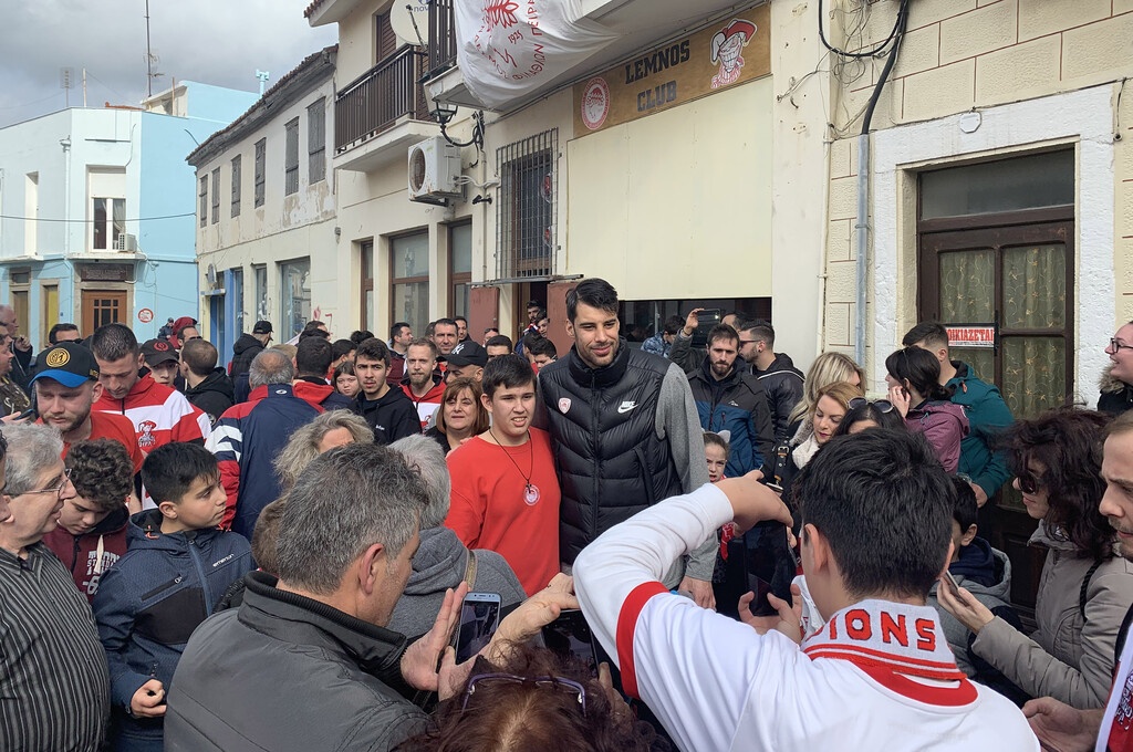 Ολυμπιακός: Στη «Θύρα 7» Λήμνου Μπόγρης, Πρίντεζης και Τουπάν (video&photos)