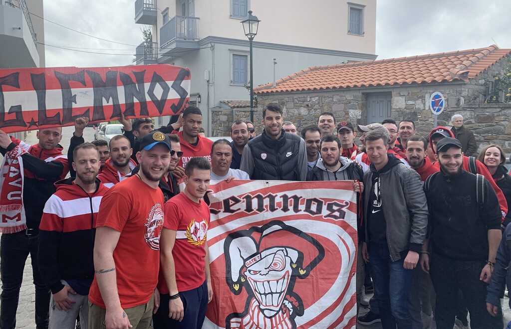 Ολυμπιακός: Στη «Θύρα 7» Λήμνου Μπόγρης, Πρίντεζης και Τουπάν (video&photos)