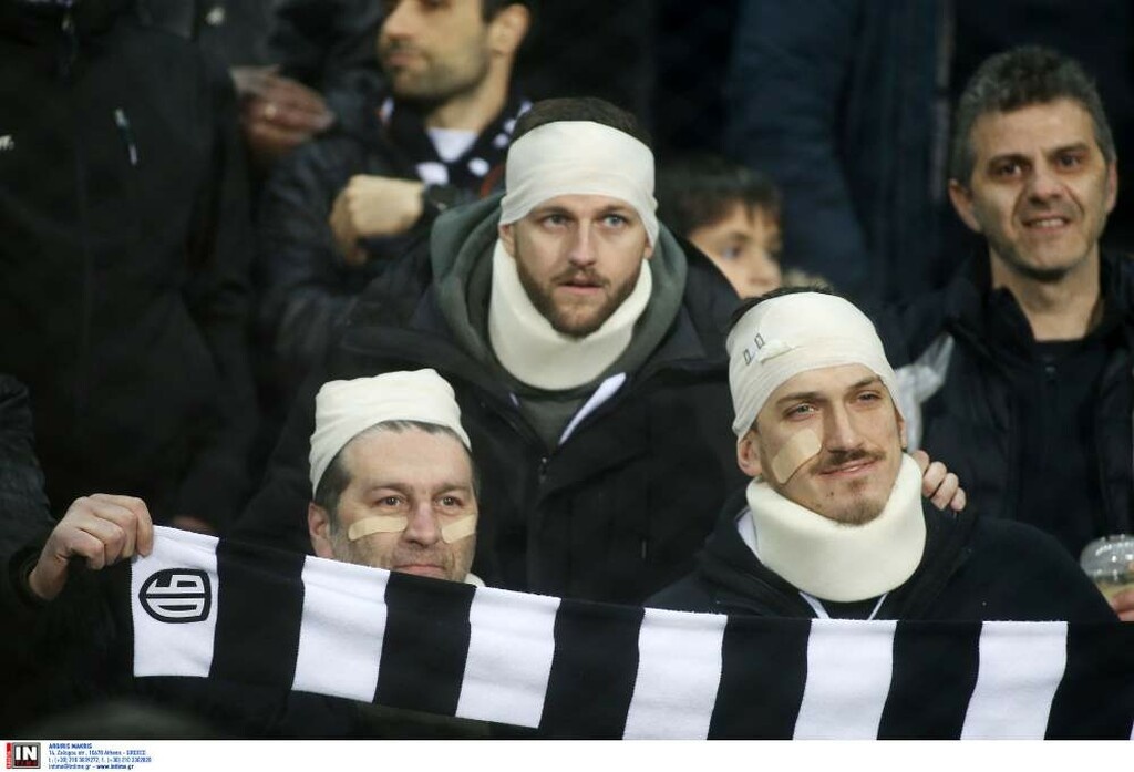 ΠΑΟΚ-Ολυμπιακός: Με κολάρα οπαδοί του ΠΑΟΚ στην Τούμπα! (photo)