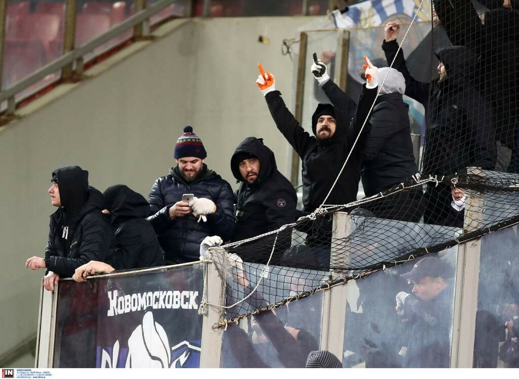 Ολυμπιακός-Ντιναμό Κιέβου: Ένταση με Ουκρανούς οπαδούς στο «Καραϊσκάκης» (photos)