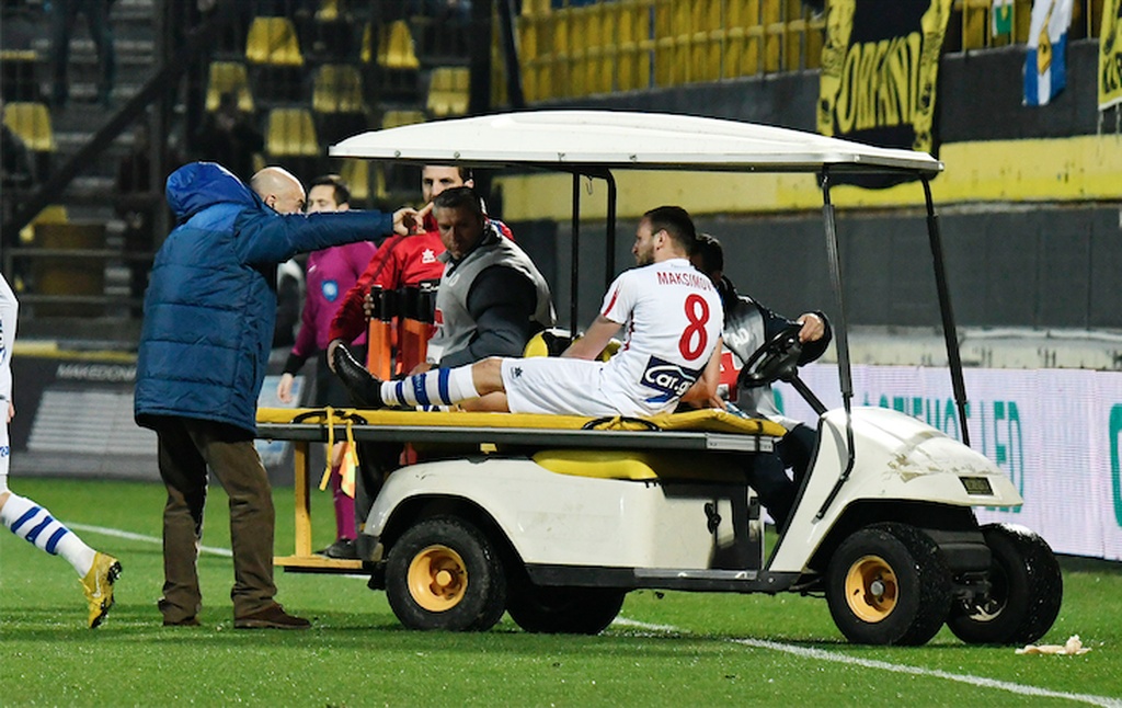 Άρης-Πανιώνιος: Ο σοβαρός τραυματισμός του Μαξίμοβιτς και η κόκκινη κάρτα στον Μπάσα (video & photos