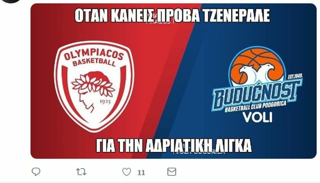 Μπούντουτσνοστ-Ολυμπιακός: «Σκληρό» τρολ για τα φάουλ των γηπεδούχων (photo)