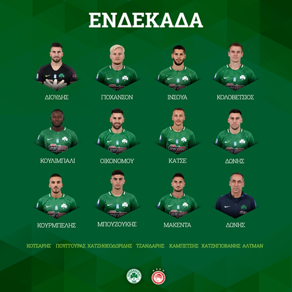 Παναθηναϊκός-Ολυμπιακός: Η «πράσινη» ενδεκάδα (photo)