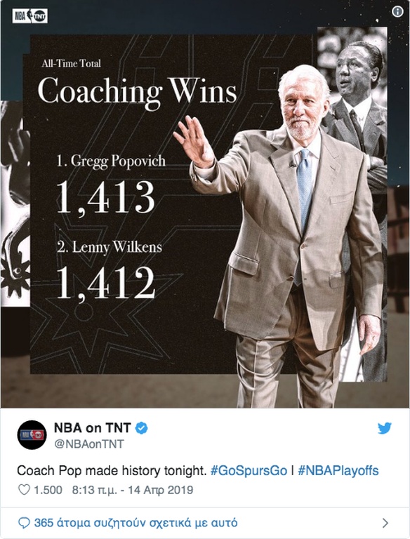 NBA: Έγραψε ιστοριά ο Πόποβιτς (photos)