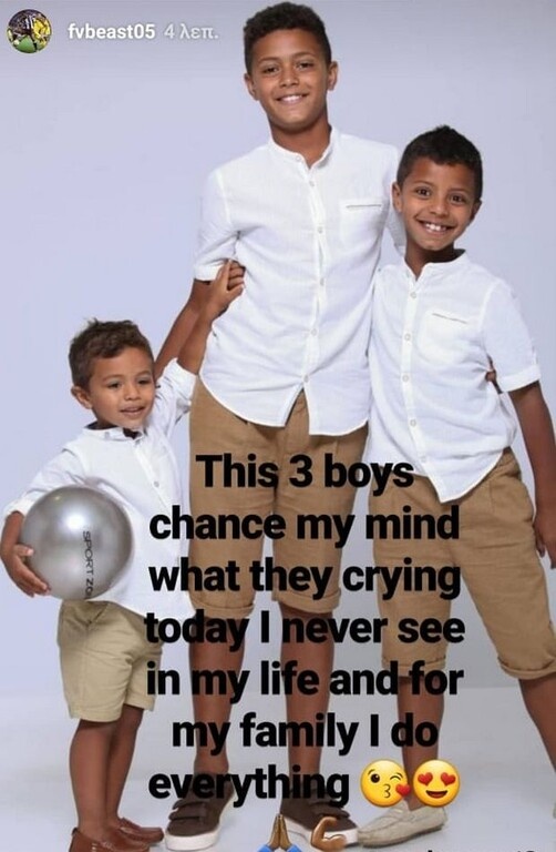 «Αυτά τα τρία παιδιά άλλαξαν τη γνώμη μου σήμερα όταν έκλαιγαν, δεν το είχα δει αυτό ποτέ ξανά στη ζωή μου και για την οικογένειά μου κάνω τα πάντα», έγραψε στο Instagram