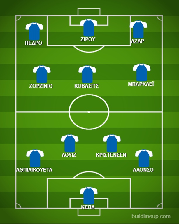 Ειδικότερα η ενδεκάδα της Τσέλσι αποτελείται από τους εξής