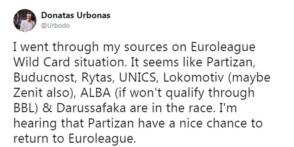 Το tweet του Donatas Urbonas