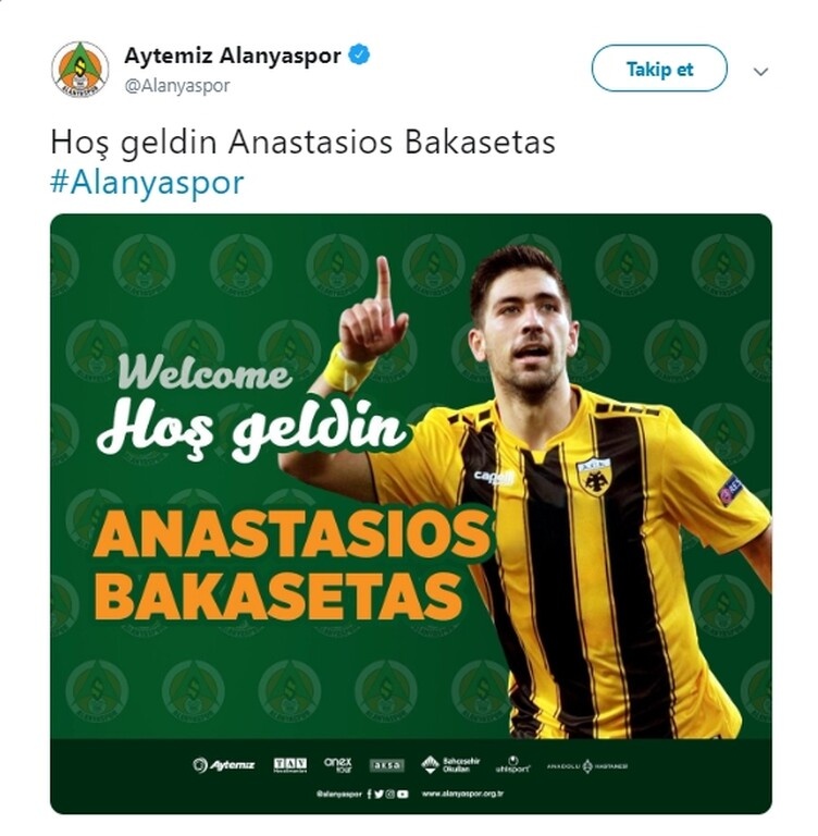 Επίσημο: Στην Αλάνιασπορ ο Μπακασέτας!