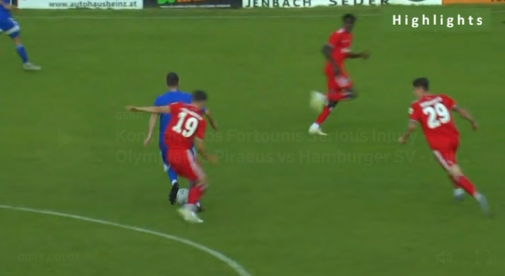 Ολυμπιακός: Καρέ-καρέ ο σοβαρός τραυματισμός του Φορτούνη (photos)