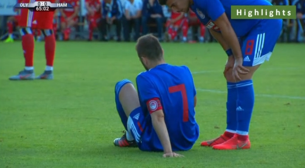 Ολυμπιακός: Καρέ-καρέ ο σοβαρός τραυματισμός του Φορτούνη (photos)