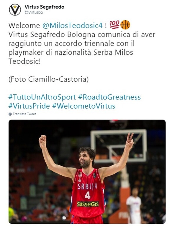 Επίσημα στη Βίρτους ο Μίλος Τεόντοσιτς!