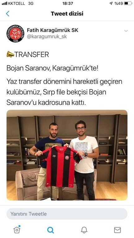 Σε ομάδα Β' κατηγορίας στην Τουρκία ο Σαράνοφ (photo)
