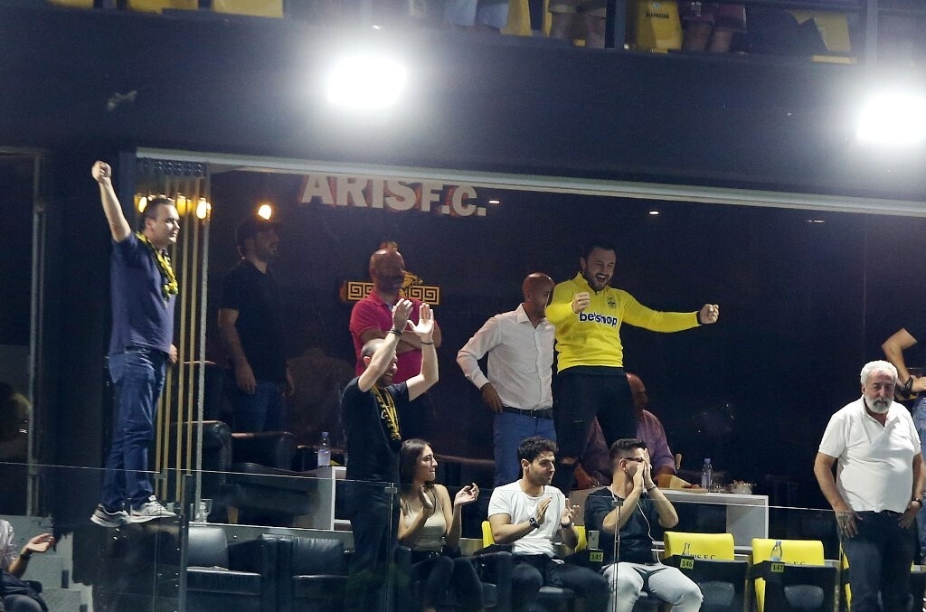 Άρης-Παναθηναϊκός: Έξαλλοι πανηγυρισμοί Καρυπίδη (photos)