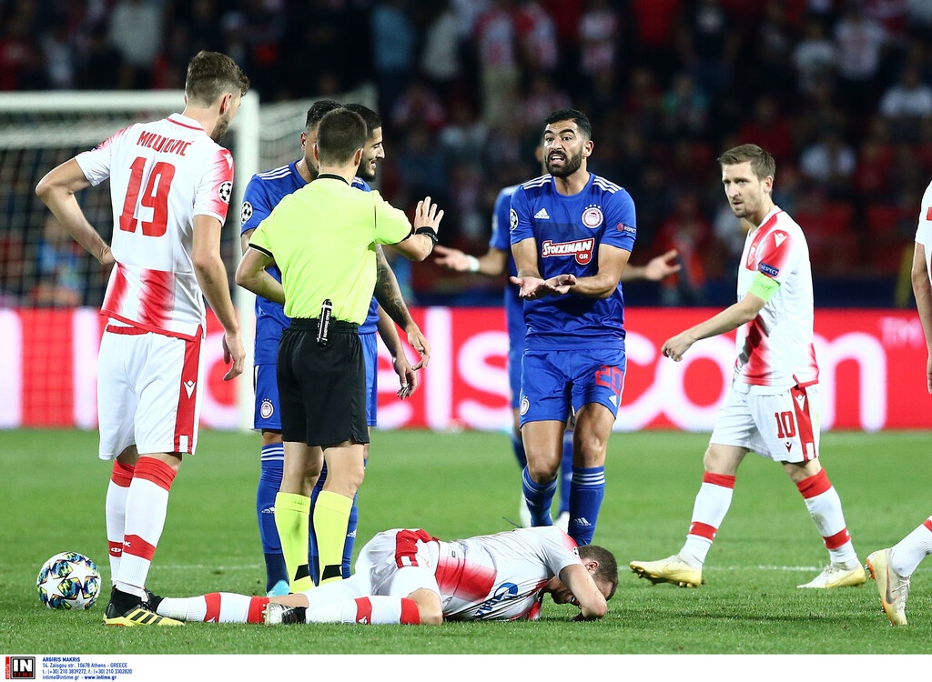 Ερυθρός Αστέρας-Ολυμπιακός: Η φάση της αποβολής του Μπενζία (video+photos)