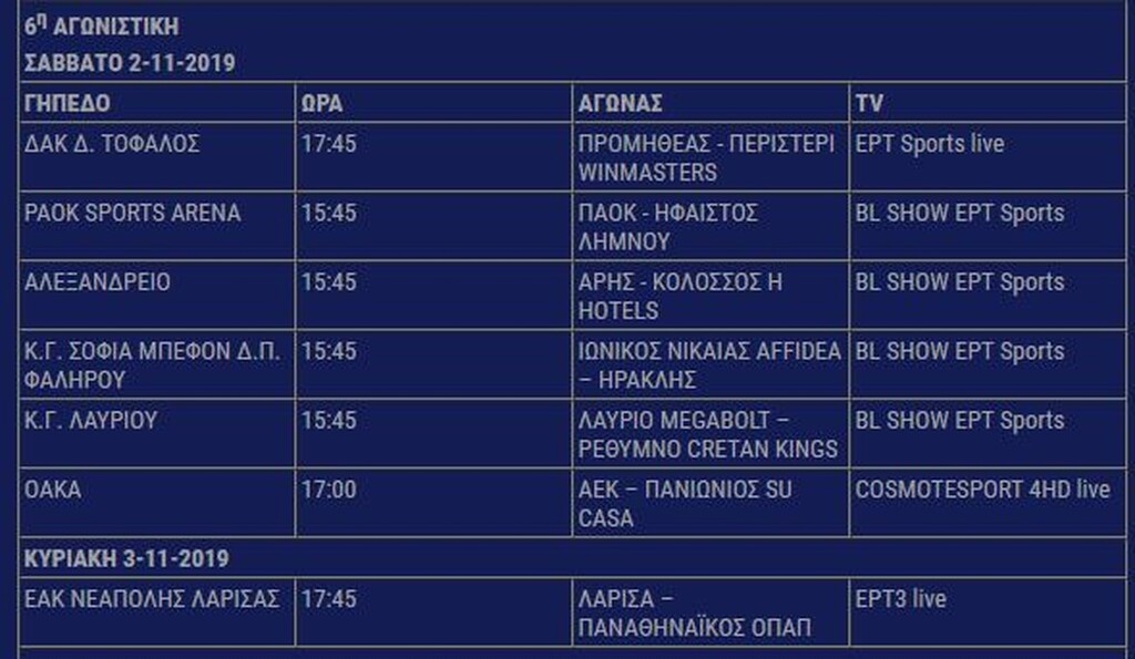 Basket League: Το πλήρες πρόγραμμα μέχρι την 9η αγωνιστική (photos)