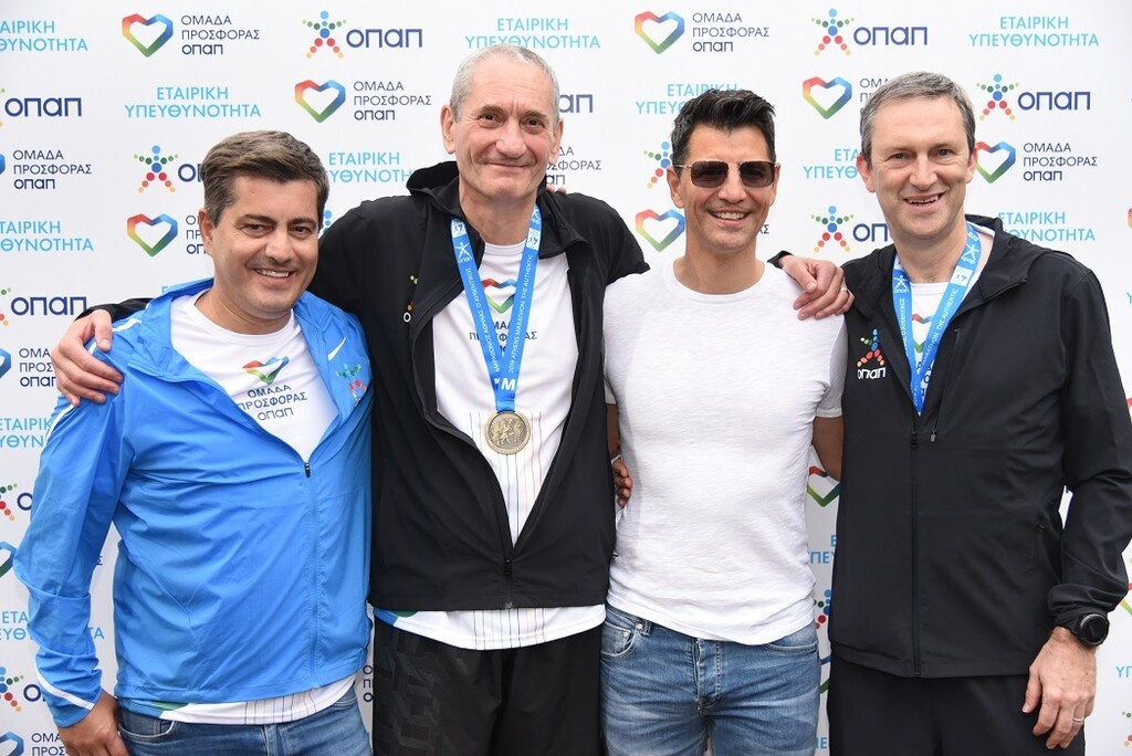 Οδυσσέας Χριστοφόρου Αναπληρωτής Διευθύνων Σύμβουλος ΟΠΑΠ, Καμίλ Ζίγκλερ Πρόεδρος ΟΠΑΠ, Σάκης Ρουβάς, Ντάμιαν Κόουπ Διευθύνων Σύμβουλος ΟΠΑΠ