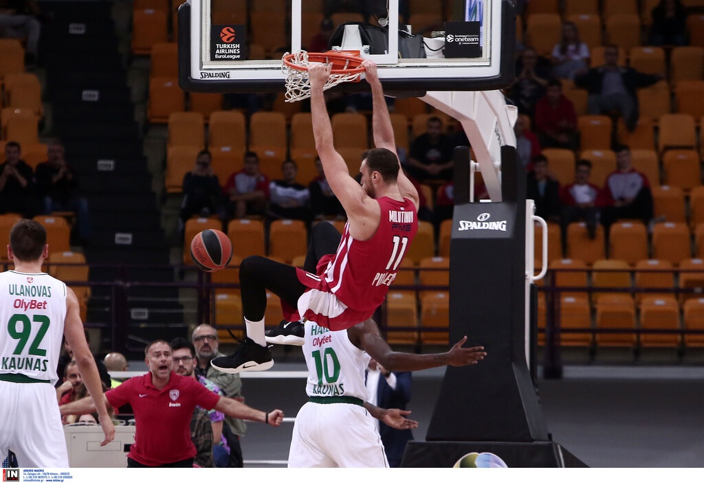 Ολυμπιακός-Ζαλγκίρις Κάουνας 83-74: Αντέδρασε και πήρε... ανάσα