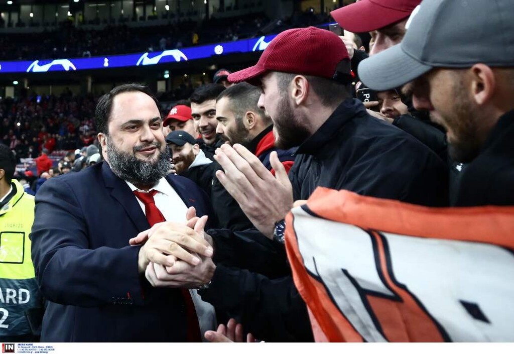 Τότεναμ-Ολυμπιακός: Η ερυθρόλευκη εξέδρα και τα τετ τετ του Μαρινάκη στο Λονδίνο (photos)