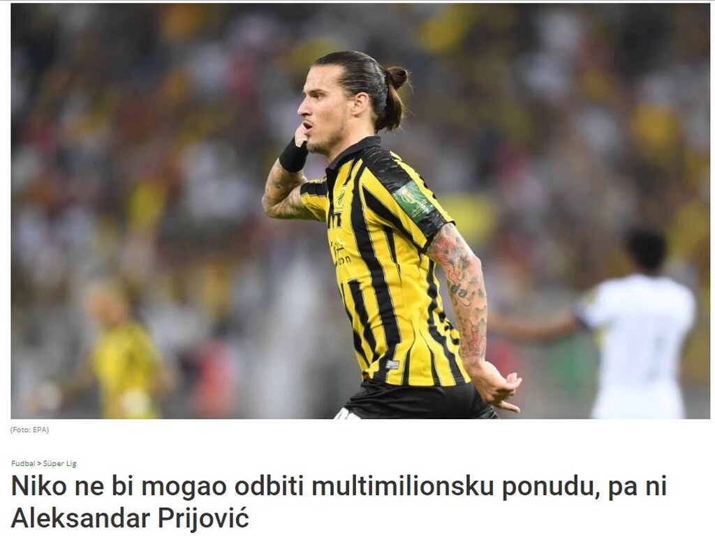 Τουρκικά δημοσιεύματα αναφέρουν ότι η Μπεσίκτας προτίθεται να δώσει συμβόλαιο ύψους 6 εκατ. ευρώ τον χρόνο στον Πρίγιοβιτς!