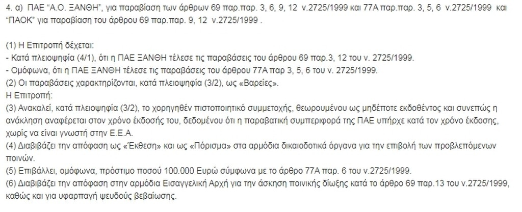 Αυτό είναι το πόρισμα για την Ξάνθη