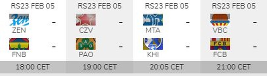 Το πρόγραμμα της Τετάρτης (05/02) στην Euroleague