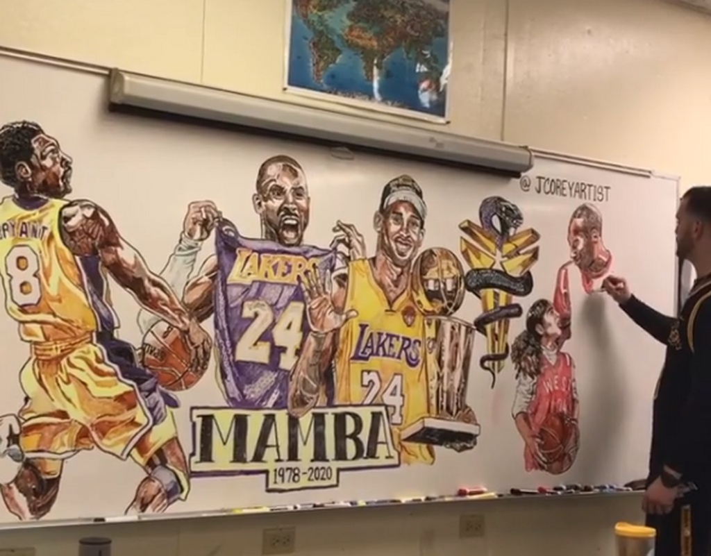 Κόμπι Μπράιαντ: Απίστευτο έργο τέχνης για τον Black Mamba σε λύκειο των ΗΠΑ (video)