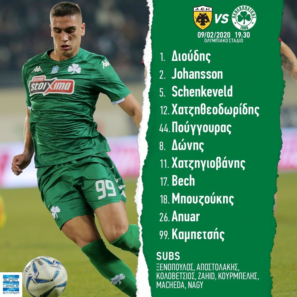 ΑΕΚ-Παναθηναϊκός: Η «πράσινη» ενδεκάδα για το ντέρμπι (photos)