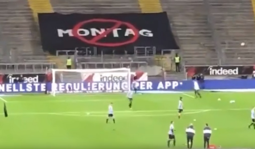 Aποχή των οπαδών της Άιντραχτ στο ματς με την Ουνιόν Βερολίνου (photos+videos)