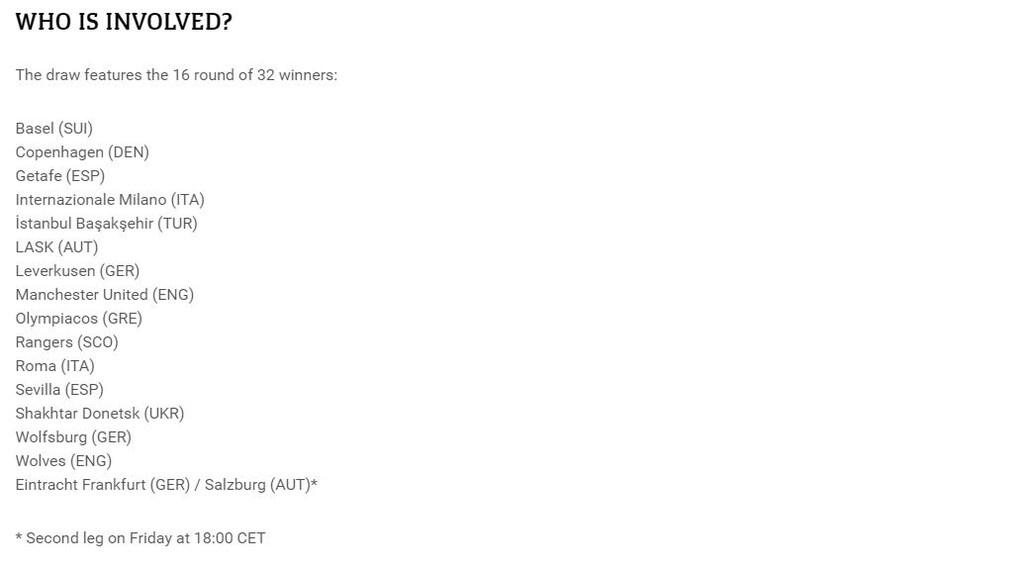 Ολυμπιακός: Αυτοί είναι οι πιθανοί αντίπαλοι στους «16» του Europa League (photos)